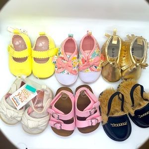 BABY GIRL SHOES BUNDLE. SANDALS, LOAFERS, BOOTIES. 7PCS